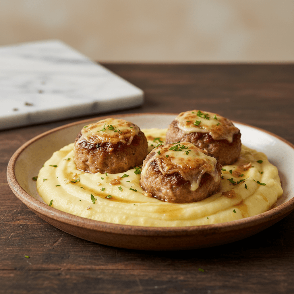 Polpette mit Knoblauch-Kartoffelpüree - Thermomix Rezept