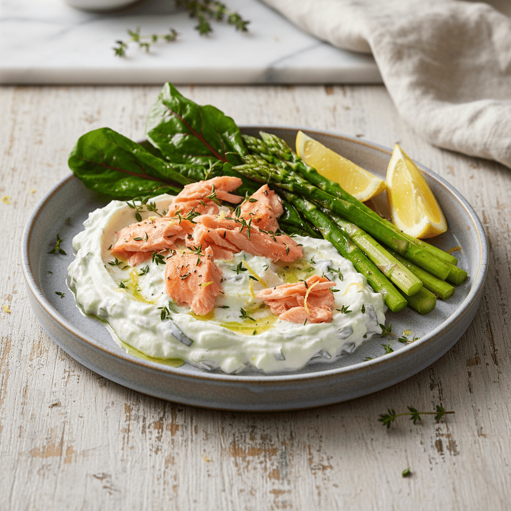 Lachs-Spargel-Mezze mit Gurkentzatziki - Thermomix Rezept