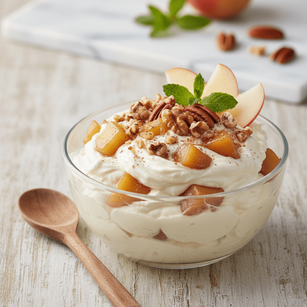 Apfel-Frischkäse-Creme mit Nüssen - Thermomix Rezept