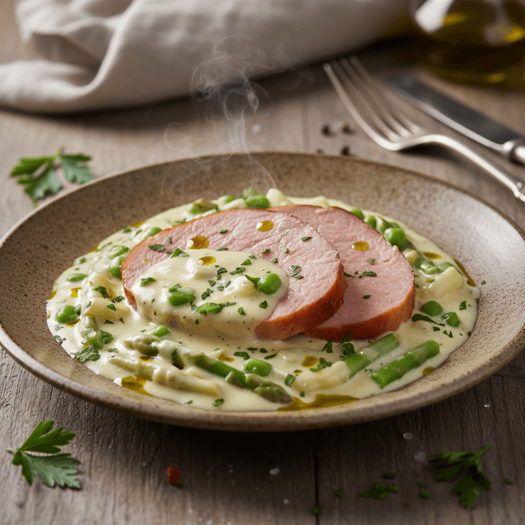 Kassler mit Spargelrahm & Bohnen - Thermomix Rezept