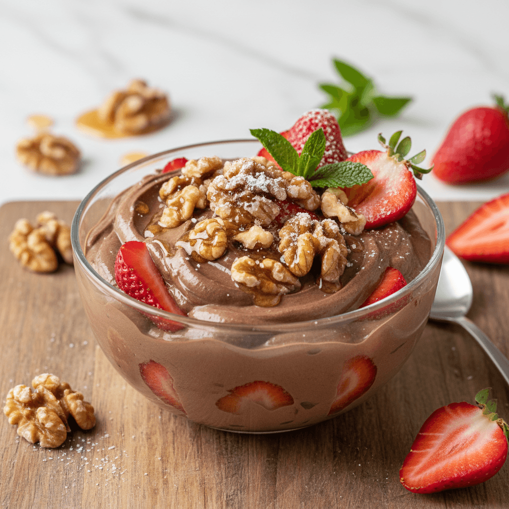 Schokoladen-Quark mit Erdbeeren - Thermomix Rezept