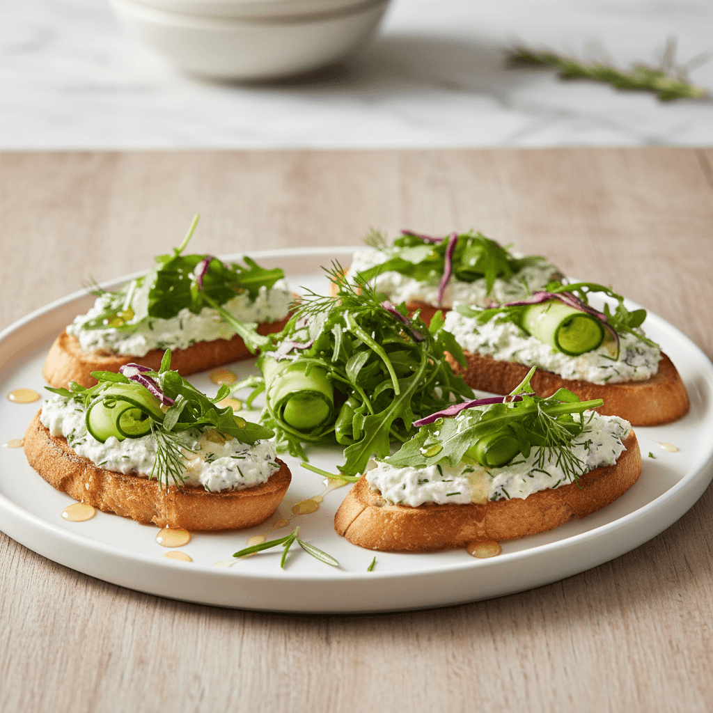 Frischkäse-Crostini mit Rucola - Thermomix Rezept