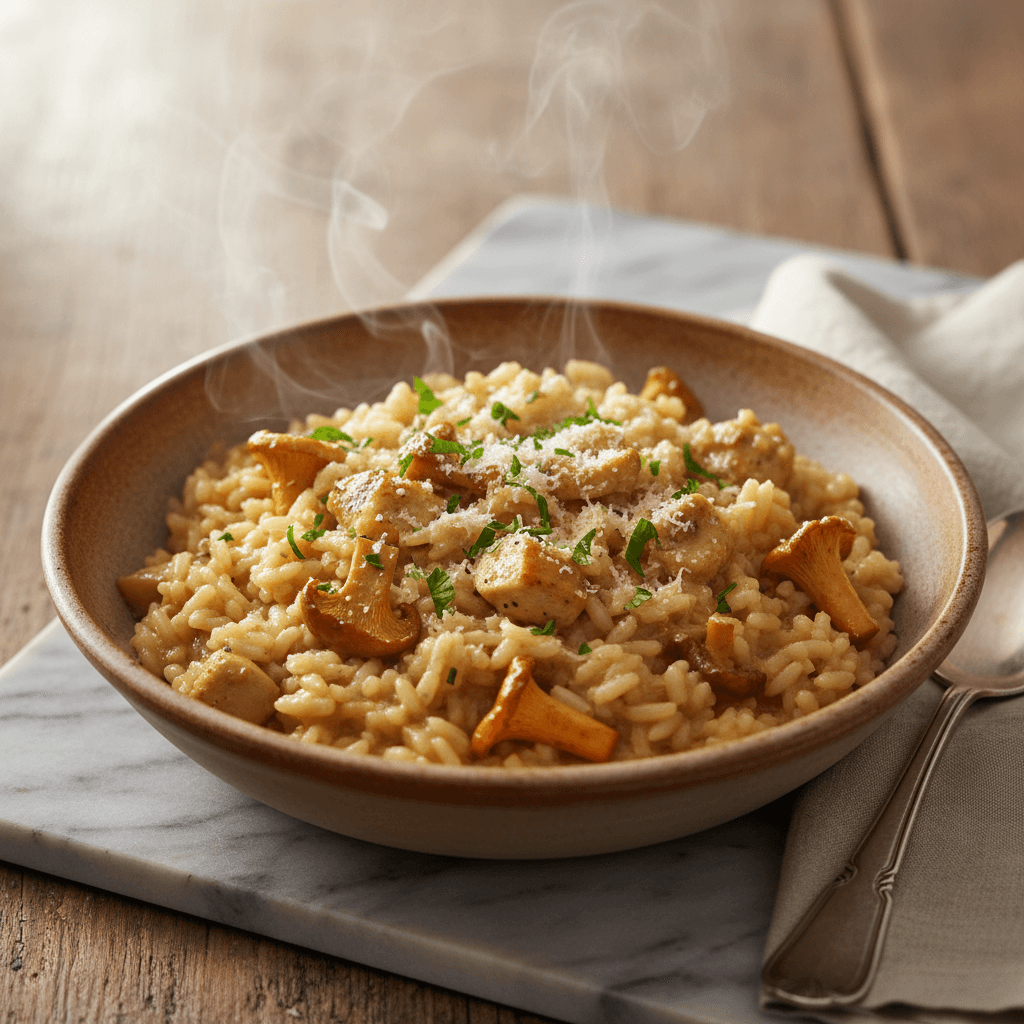 Risotto ai Finferli e Pollo - Thermomix Rezept