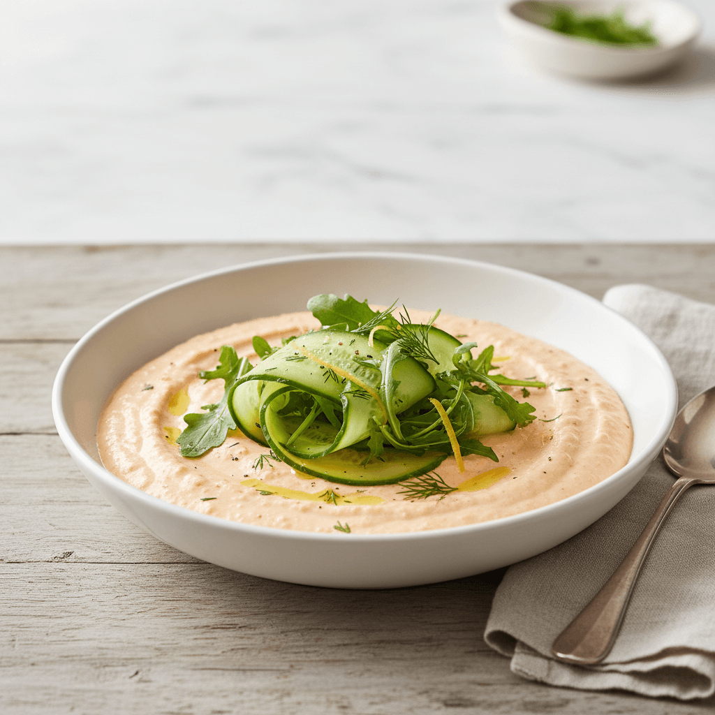 Lachs-Mousse mit Gurken-Rucola - Thermomix Rezept