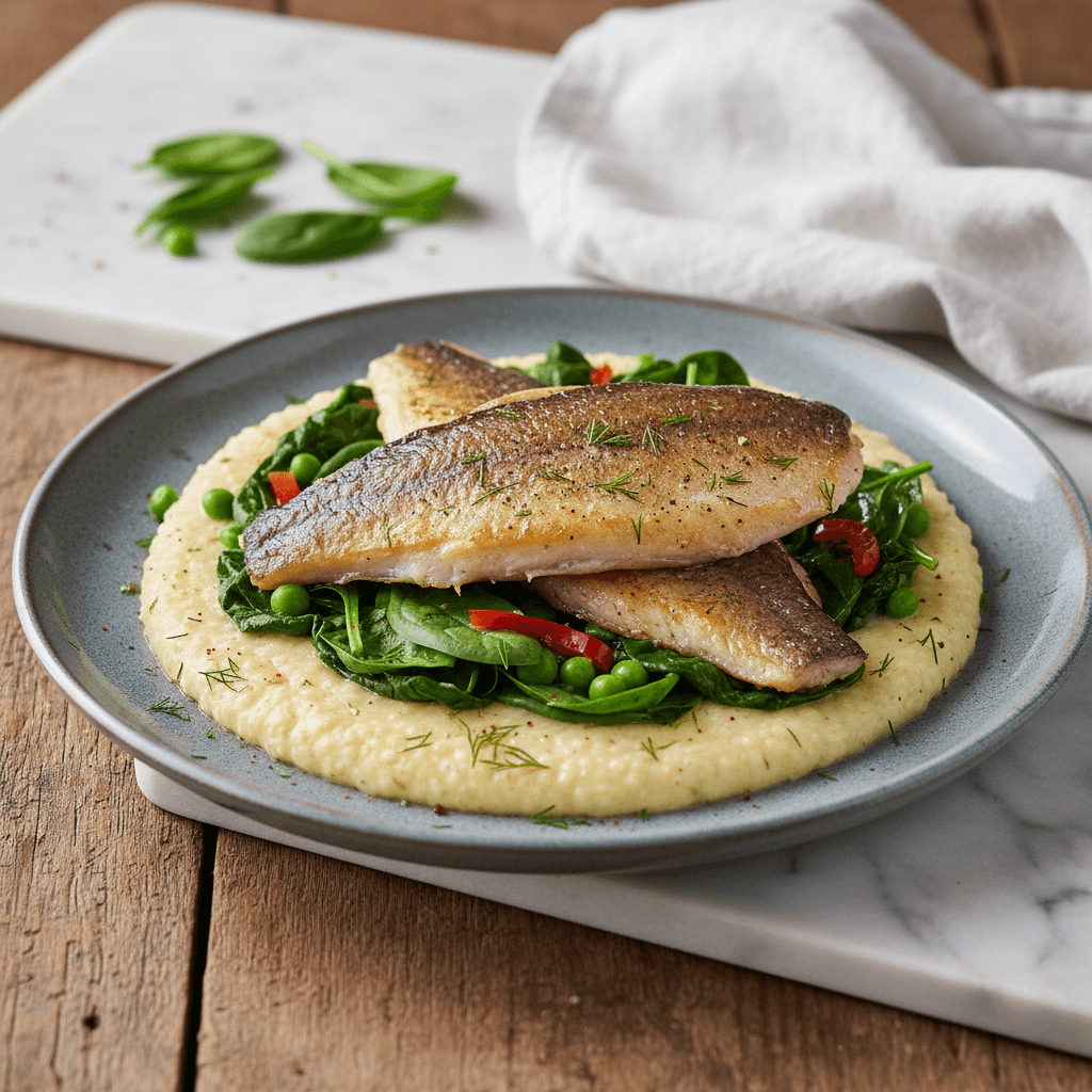 Forelle auf Grießbett mit Spinat - Thermomix Rezept