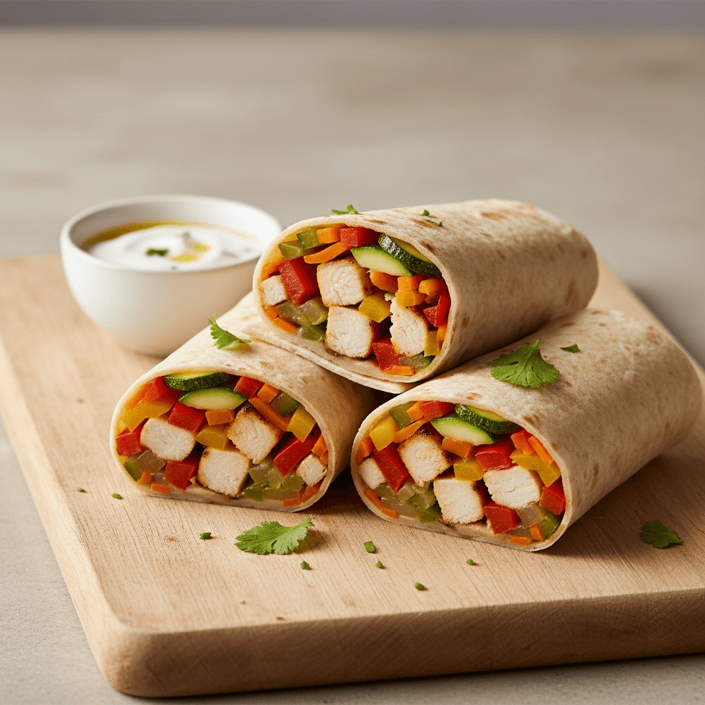 Hähnchen-Gemüse-Wraps - Thermomix Rezept