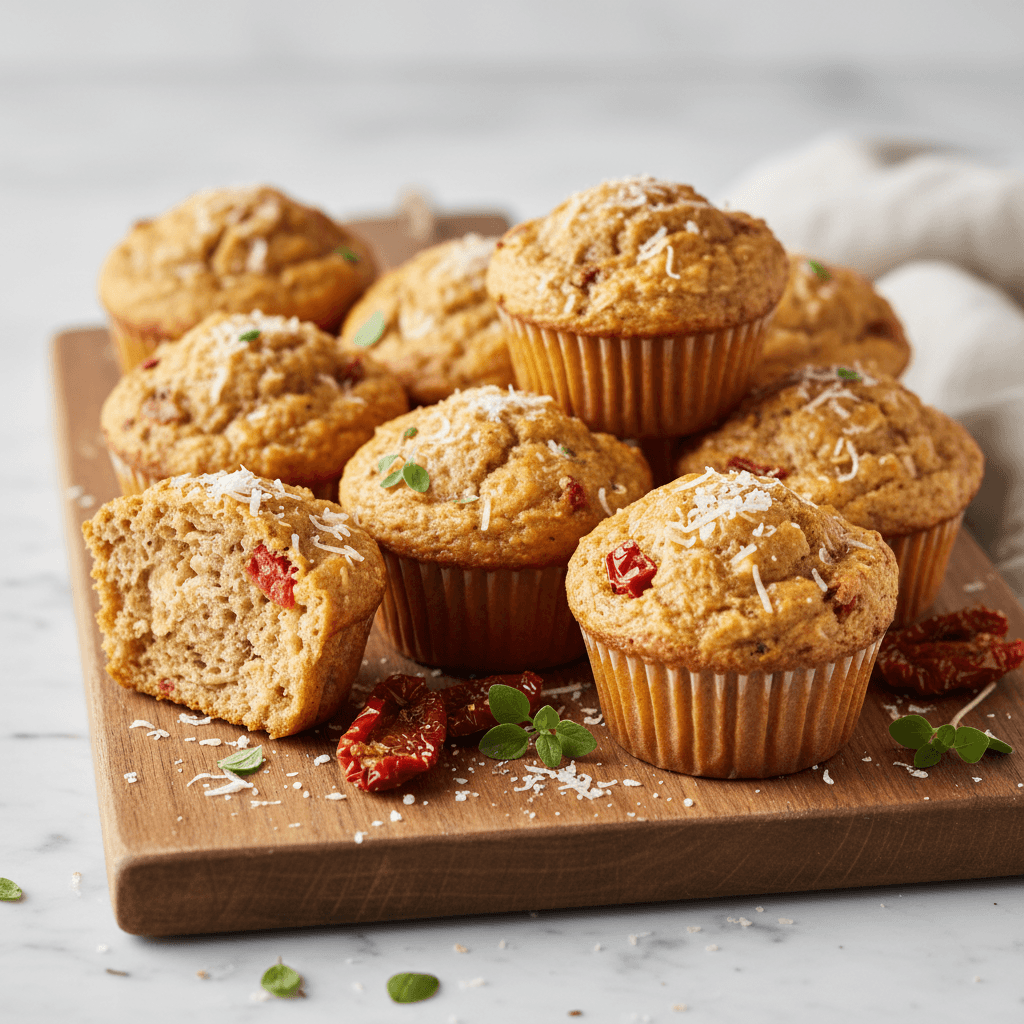 Mediterrane Haferflocken-Käse-Muffins mit getrockneten Tomaten - Thermomix Rezept