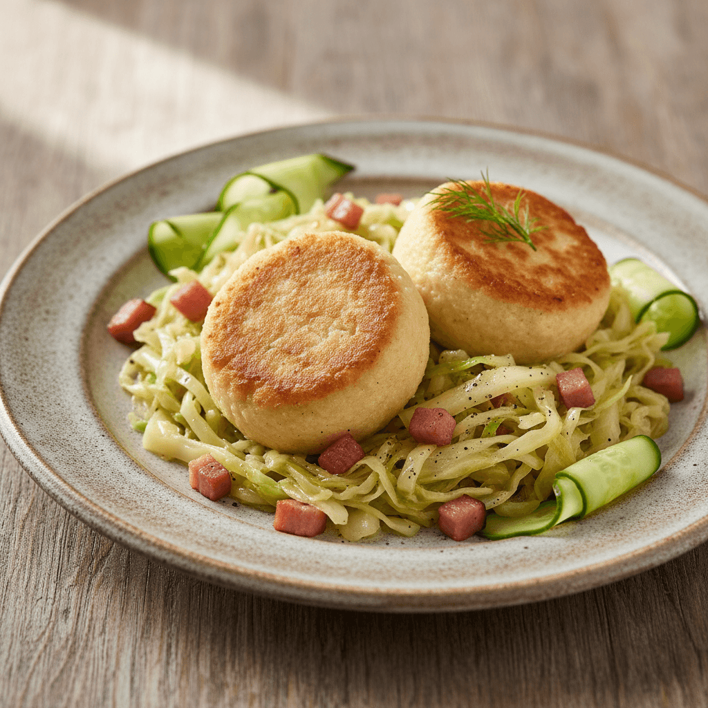 Grießknödel auf Speck-Weißkohl - Thermomix Rezept