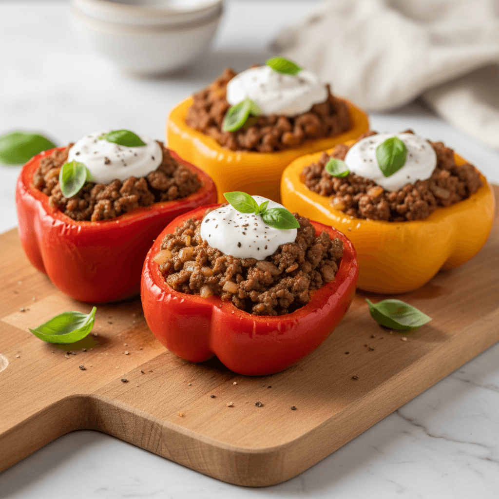 Gefüllte Paprika mit Hackfleisch - Thermomix Rezept