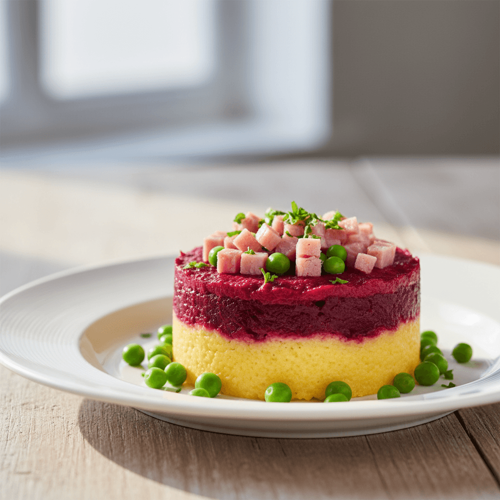 Polenta-Rote-Bete-Timbale mit Schinken - Thermomix Rezept