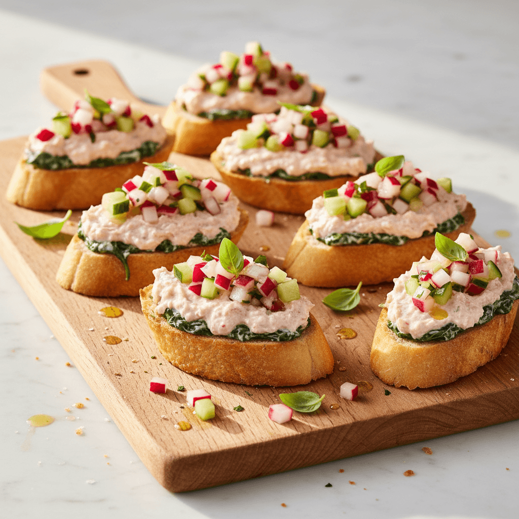 Lachs-Spinat-Crostini mit Salsa - Thermomix Rezept