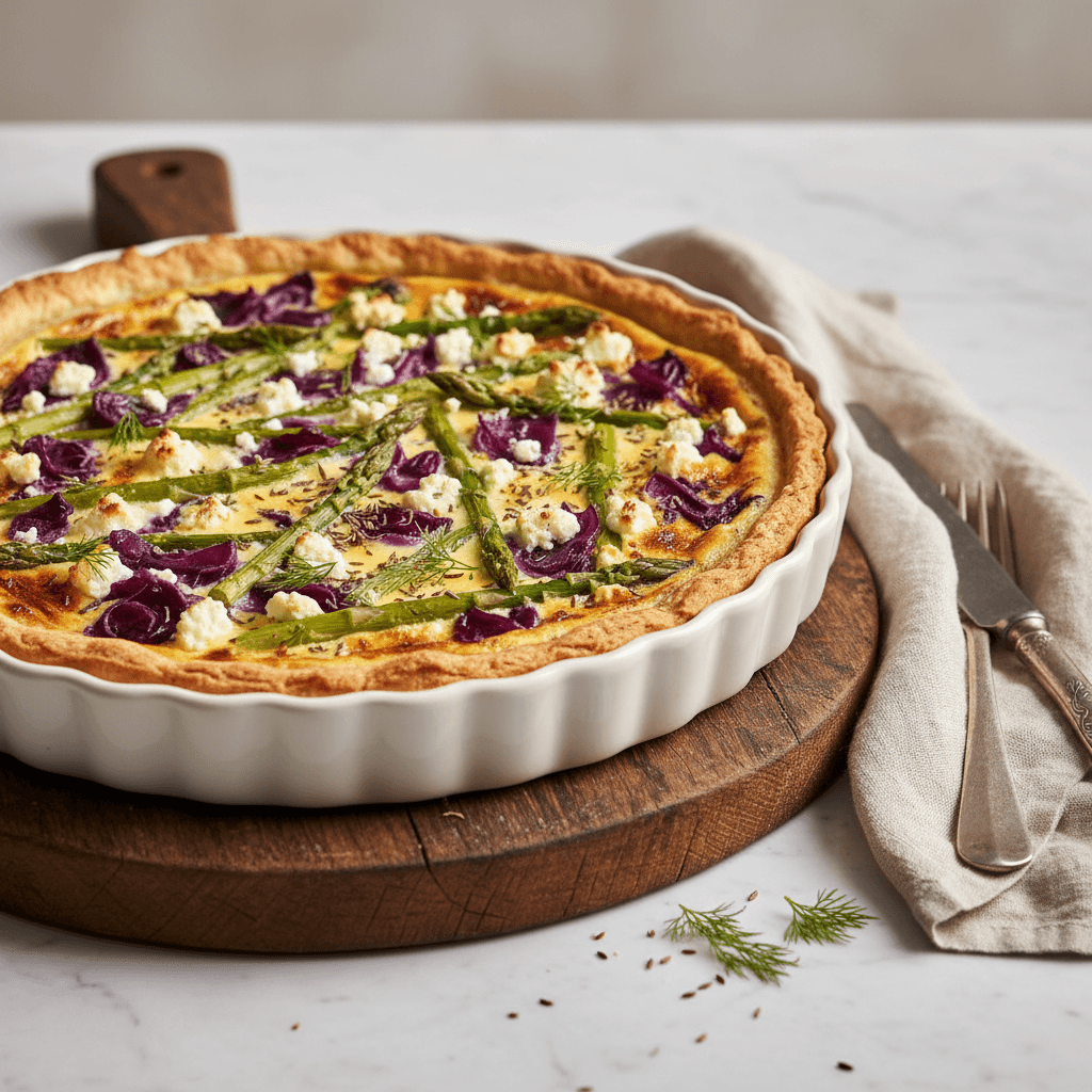 Spargel-Rotkohl-Tarte mit Feta - Thermomix Rezept
