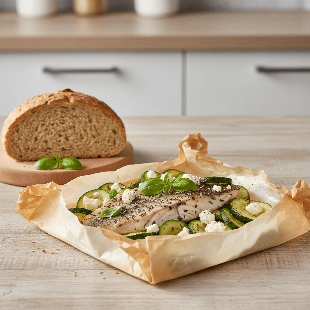 Karpfen en Papillote mit Zucchini - Thermomix Rezept