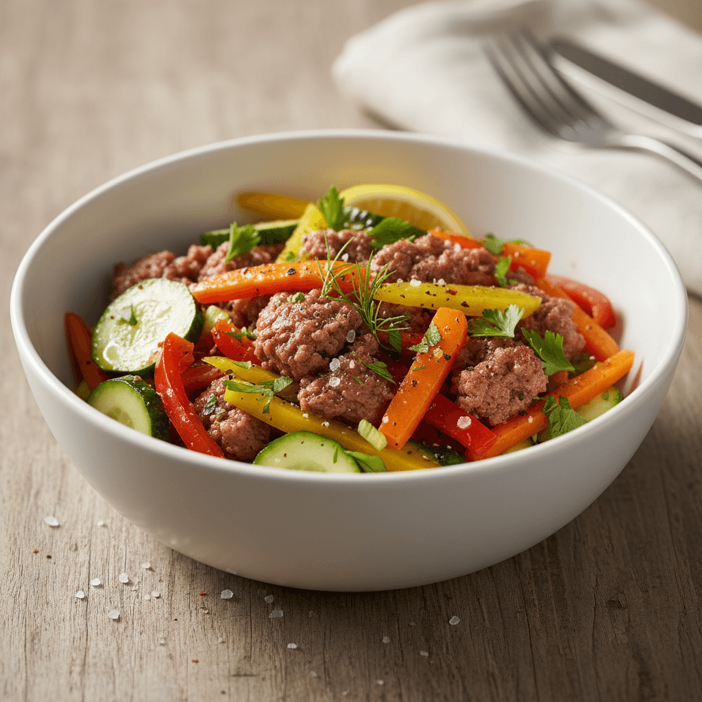 Hackfleisch-Gemüse-Bowl kalt - Thermomix Rezept