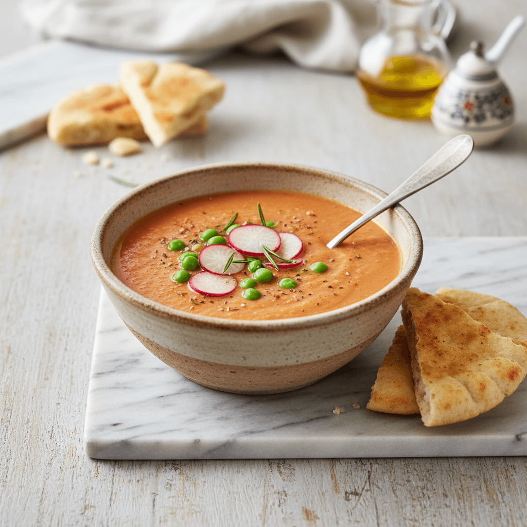 Griechische Tomaten-Erbsen-Creme - Thermomix Rezept