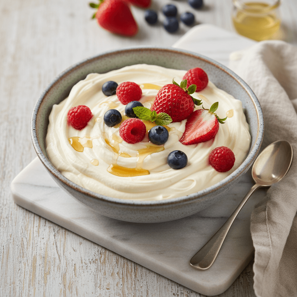 Griechische Beeren-Mascarpone-Creme - Thermomix Rezept