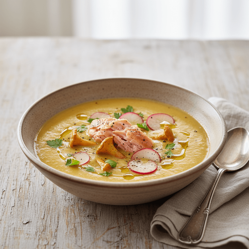 Velouté de Girolles et Saumon - Thermomix Rezept