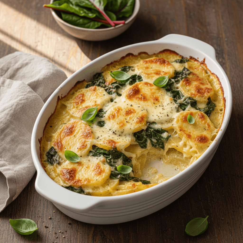 Mangold-Kartoffel-Auflauf mit Mozzarella - Thermomix Rezept