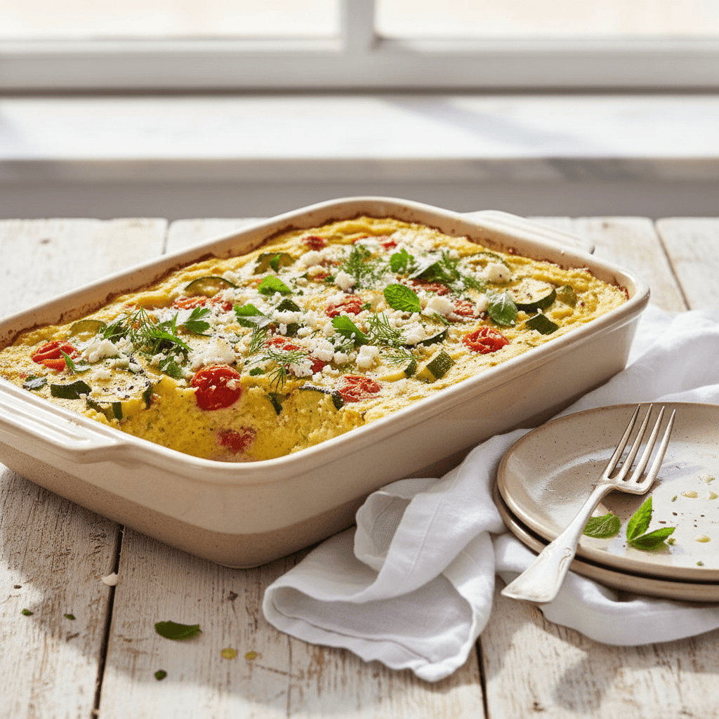 Griechischer Zucchini-Polenta-Auflauf - Thermomix Rezept