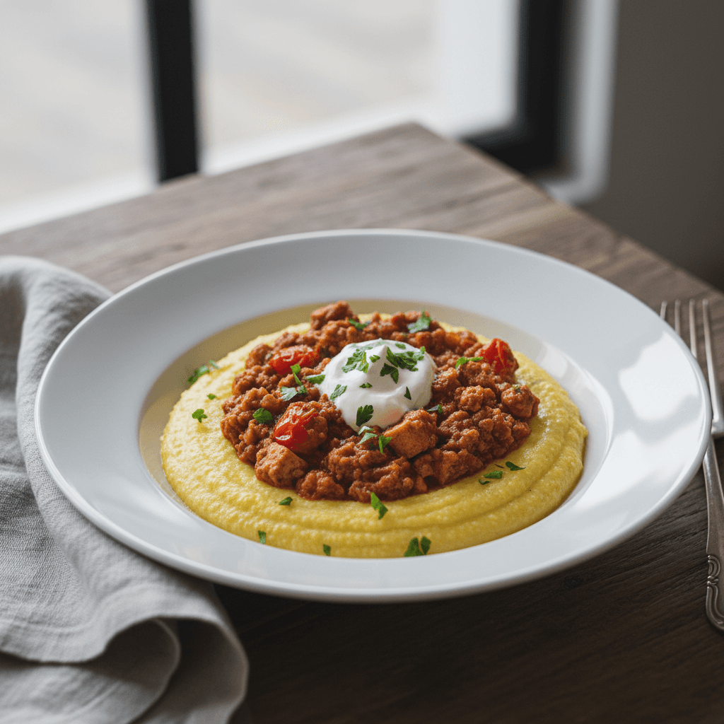 Polenta mit Tofu-Sellerie-Ragout - Thermomix Rezept