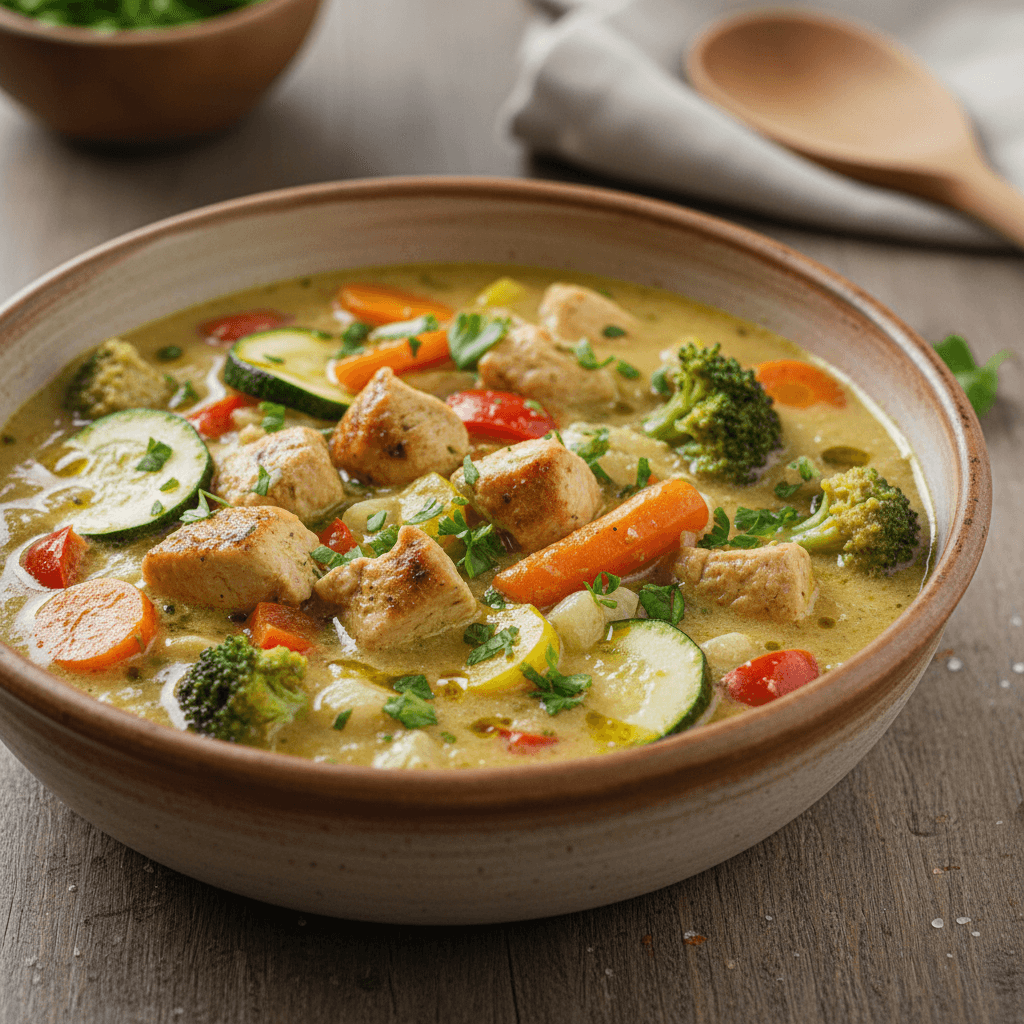 Hähnchen-Gemüse-Pfanne mit würziger Kräutersauce – One-Pot für die Familie - Thermomix Rezept