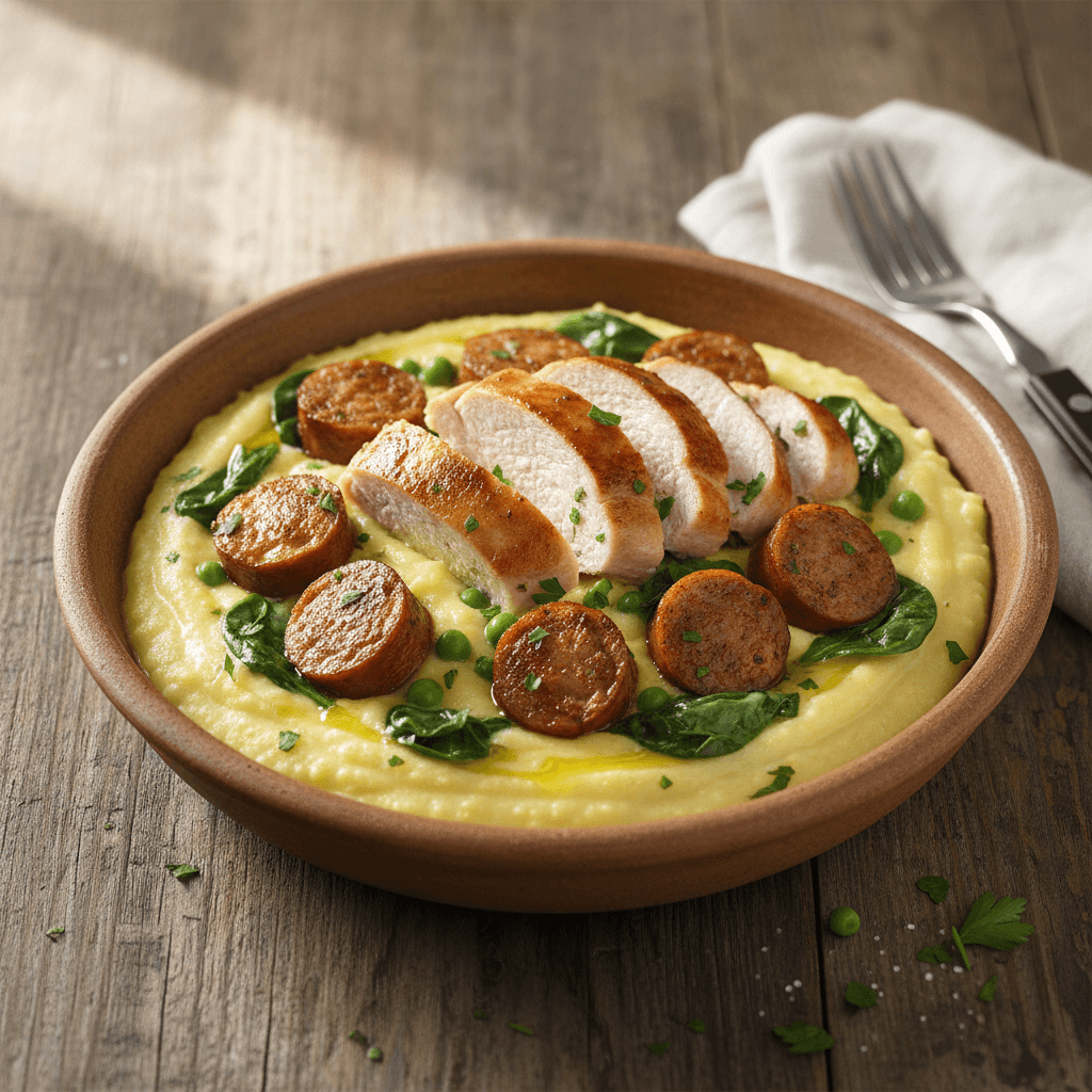 Pollo e Salsiccia con Polenta - Thermomix Rezept