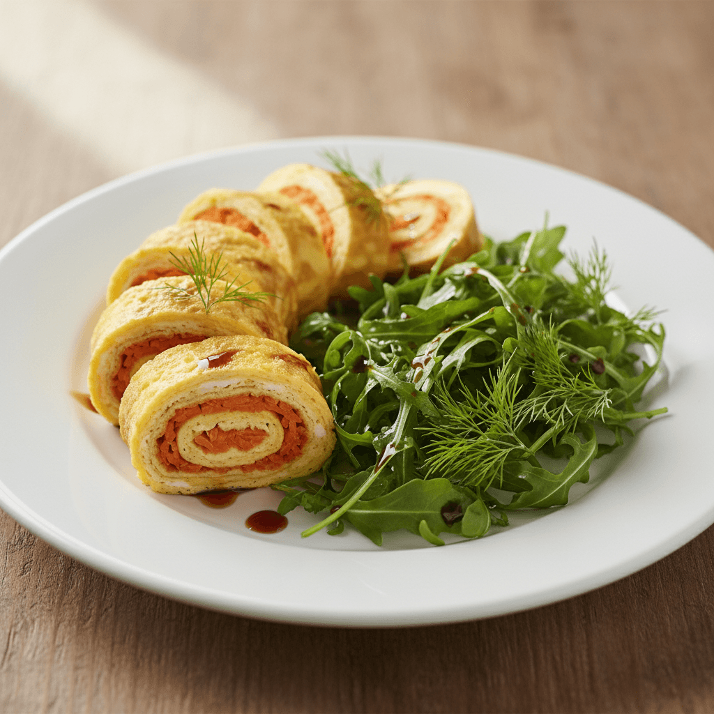 Karotten-Tamago mit Rucola-Dill - Thermomix Rezept