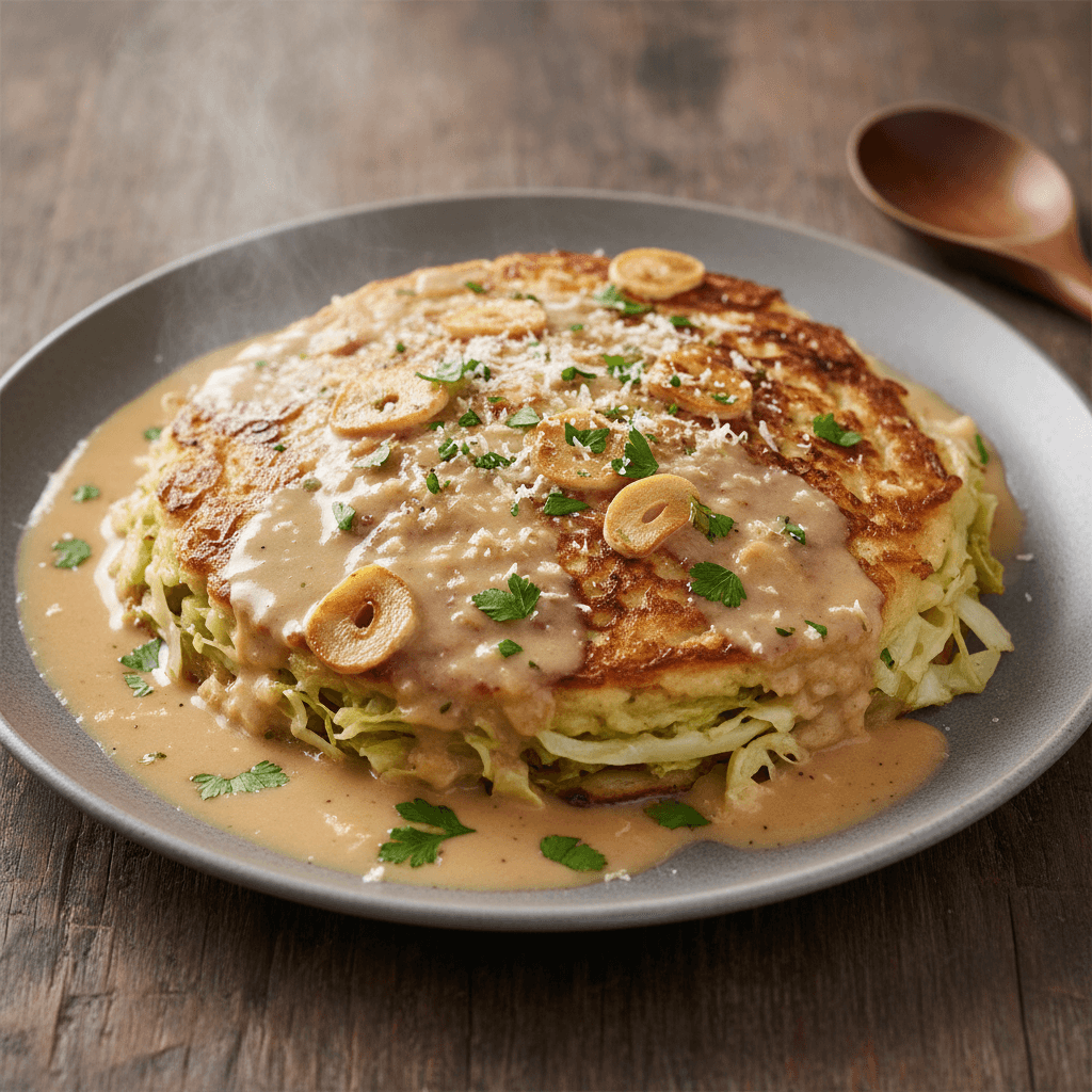 Weißkohl-Okonomiyaki mit Dashi - Thermomix Rezept