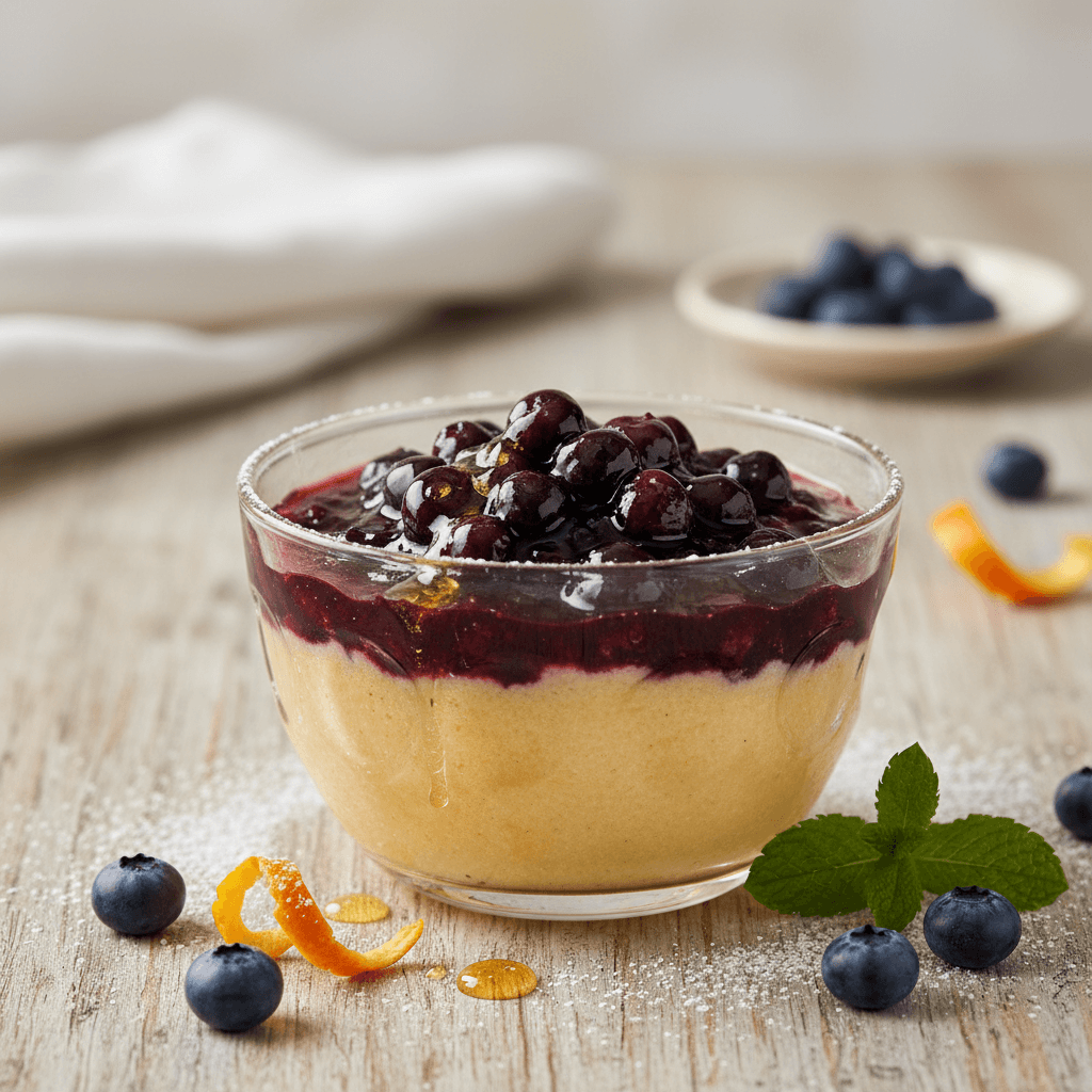 Budino di Semolino ai Mirtilli - Thermomix Rezept