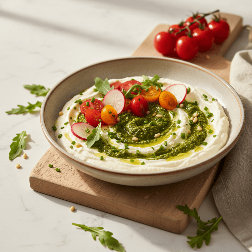 Mozzarella-Tomaten-Creme mit Rucola - Thermomix Rezept