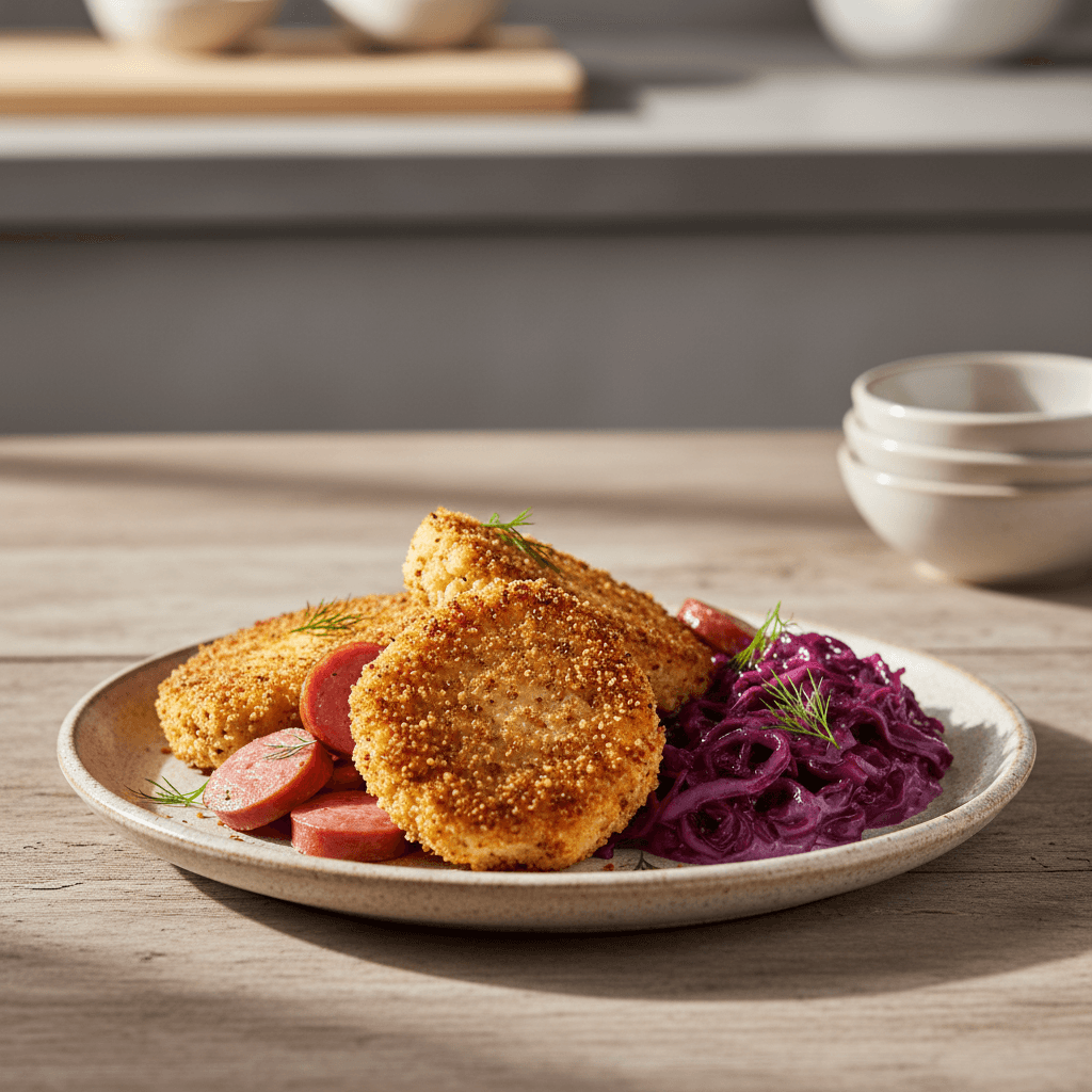 Blumenkohl-Cotolette mit Würstchen - Thermomix Rezept