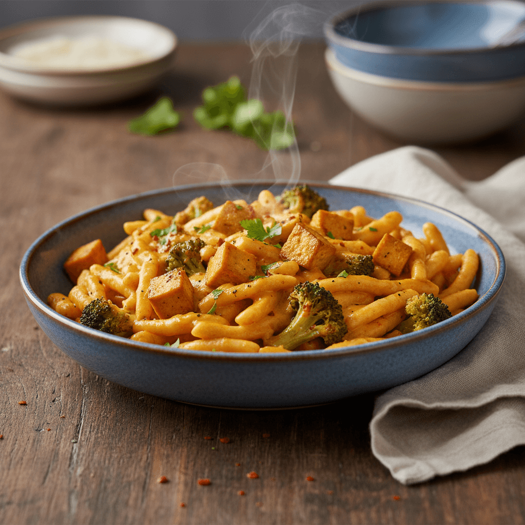 Brokkoli-Käsespätzle mit Tofu - Thermomix Rezept