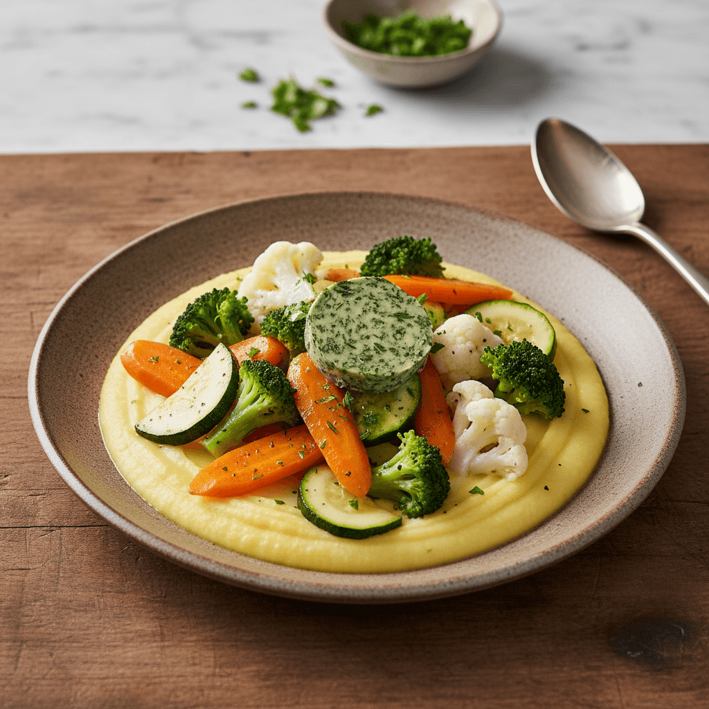 Dampfgegartes Saisongemüse-Duo mit Kräuterbutter - Thermomix Rezept
