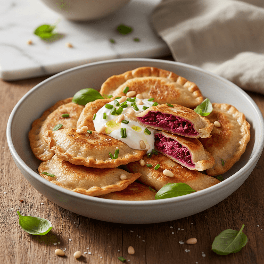 Lachspirogi mit Rote-Bete-Füllung - Thermomix Rezept