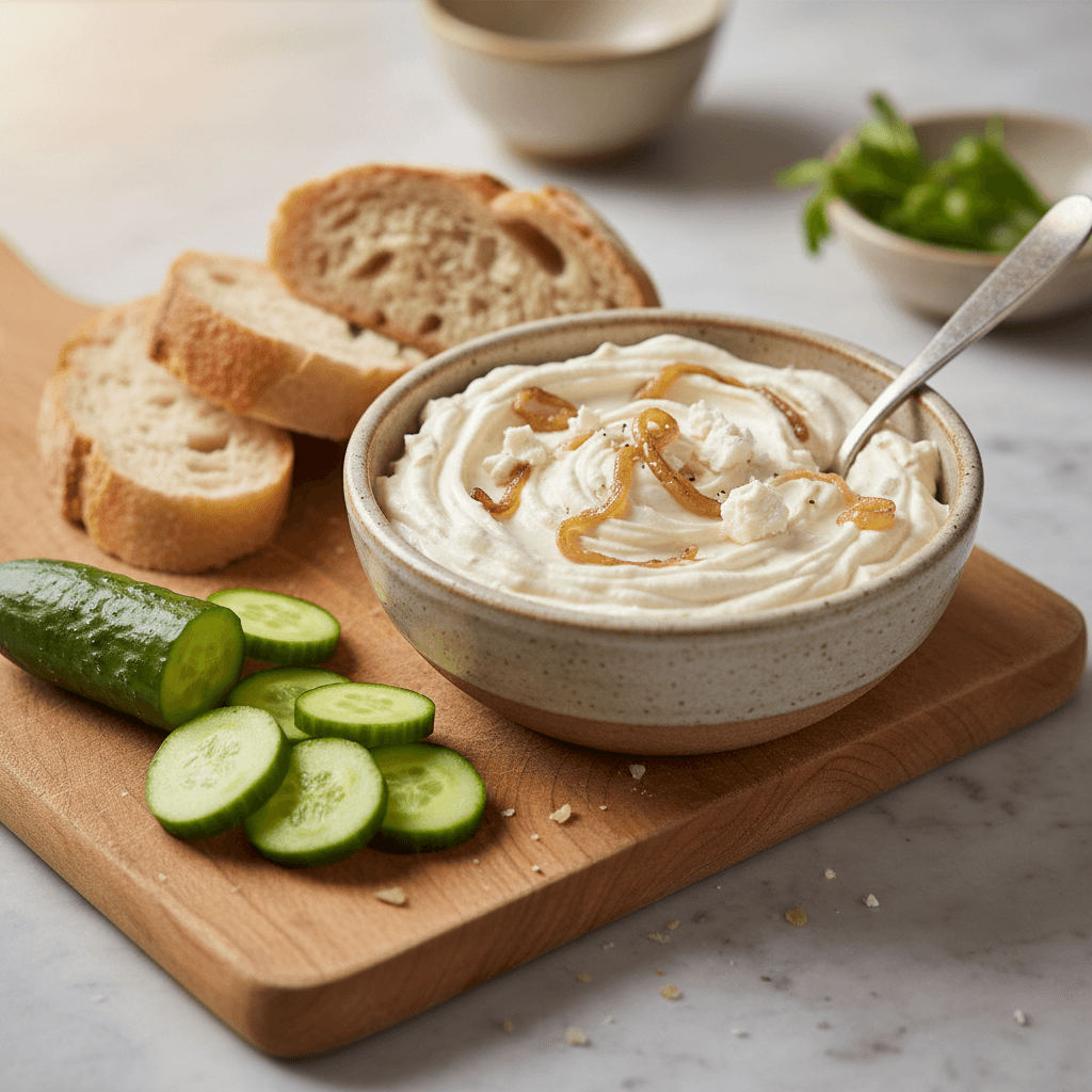 Cremiger Schafskäse-Aufstrich mit Zwiebeln - Thermomix Rezept