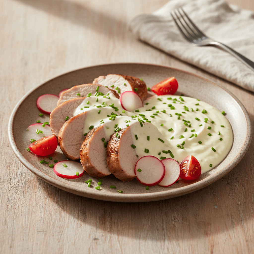 Schweinefilet mit Topfensoße - Thermomix Rezept