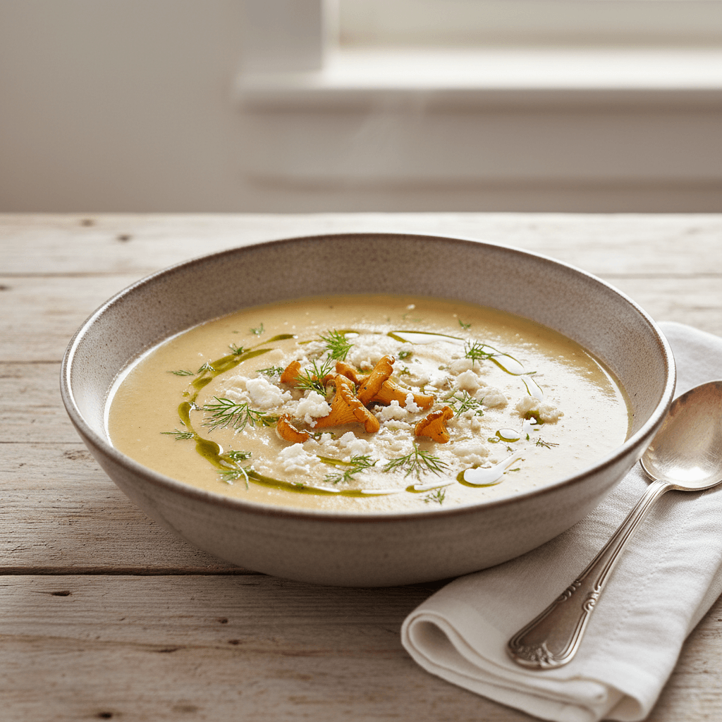 Blumenkohl-Pfifferlingsuppe mit Feta - Thermomix Rezept