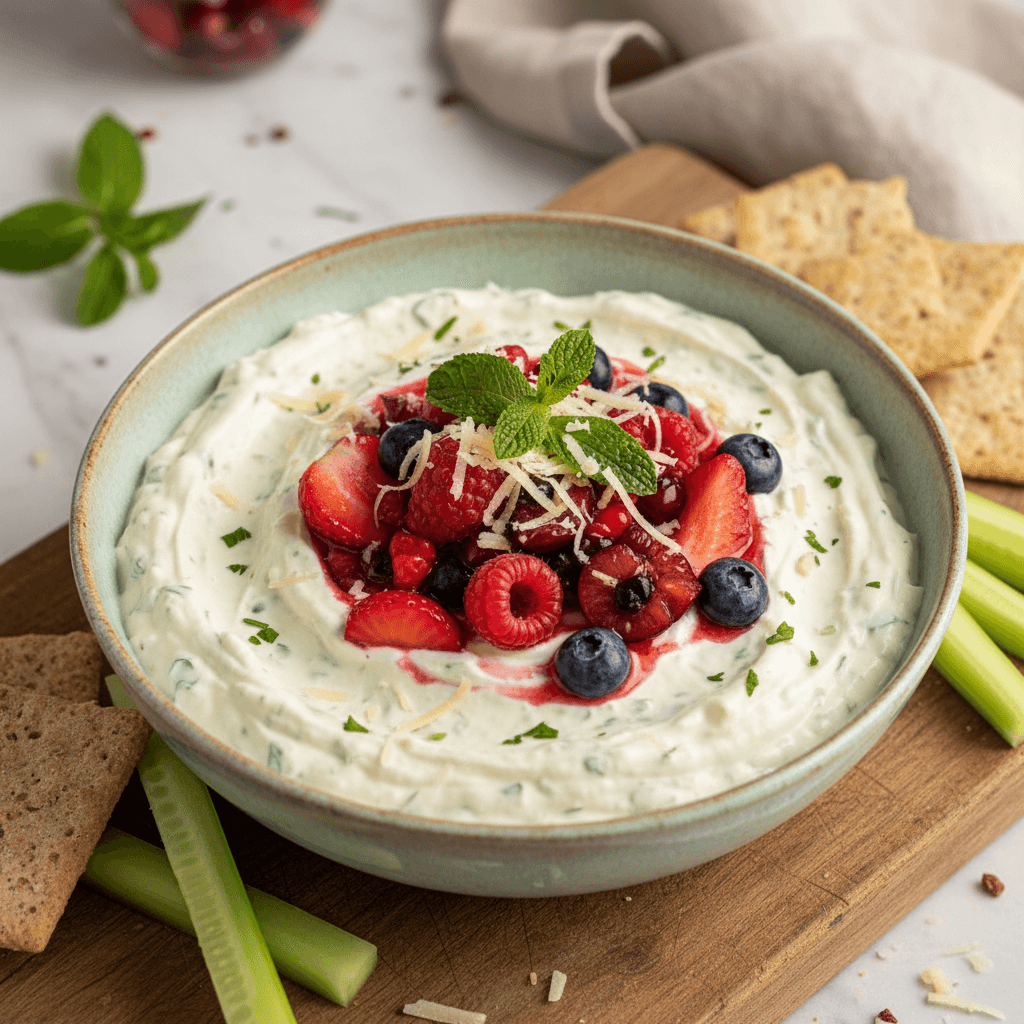 Gurken-Quark-Dip mit Beerensalsa - Thermomix Rezept