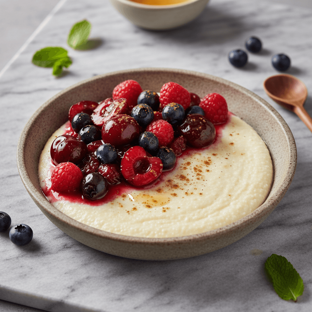 Grießpudding mit Beerenkompott - Thermomix Rezept