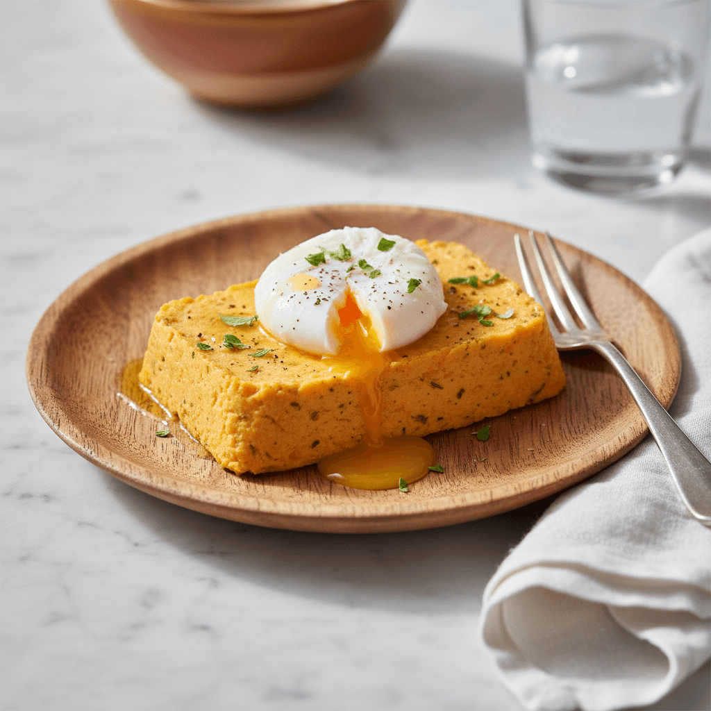 Österreichische Karotten-Majoran-Terrine mit pochiertem Ei - Thermomix Rezept
