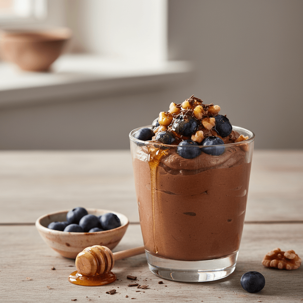 Mousse au Chocolat mit Blaubeeren - Thermomix Rezept