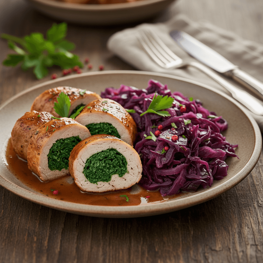Schweinerollbraten mit Rotkohl - Thermomix Rezept