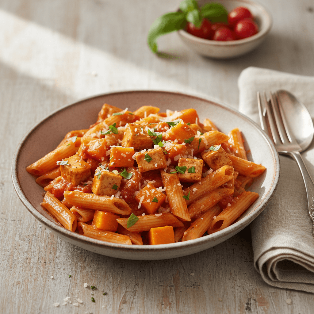 Penne mit Tofu-Tomatensauce - Thermomix Rezept