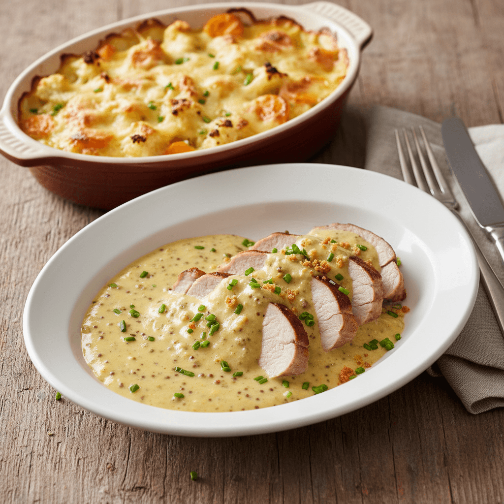 Porc Normand mit Blumenkohlgratin - Thermomix Rezept