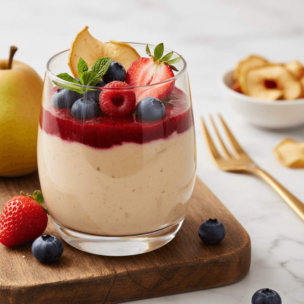 Birnen-Apfel-Creme mit Beerenspiegel - Thermomix Rezept