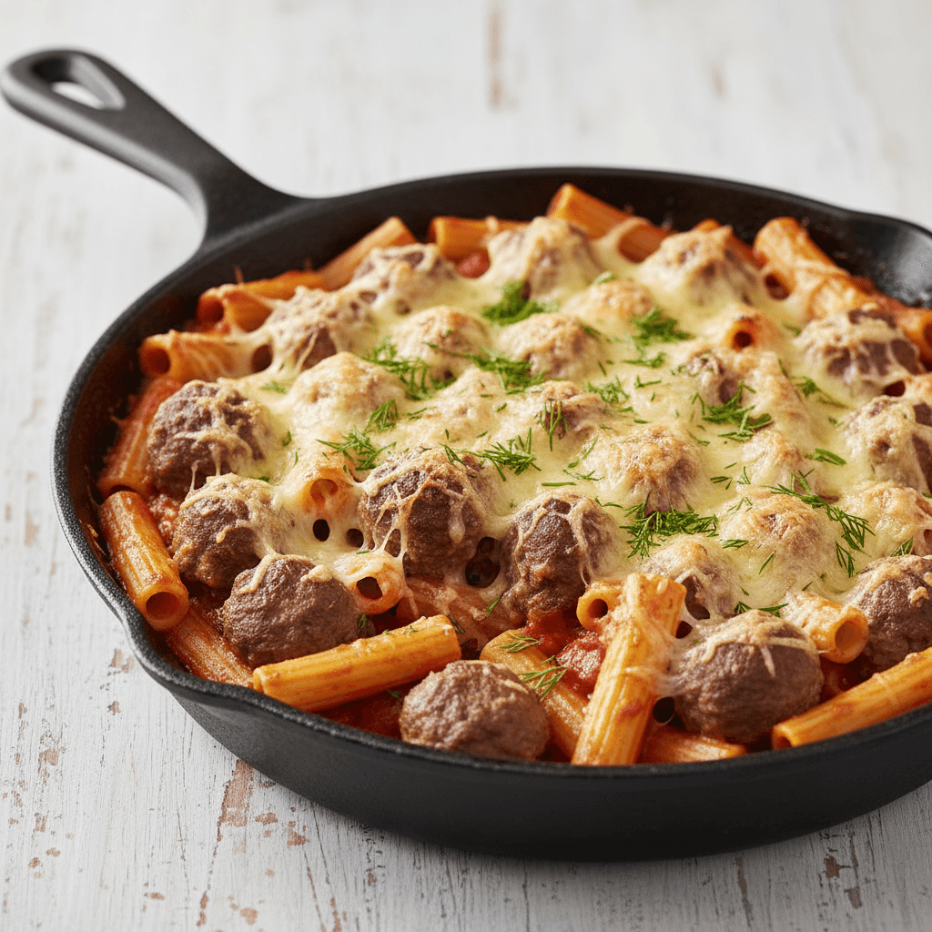 Rigatoni al Forno con Polpettine – Gebackene Rigatoni mit Hackfleisch-Bällchen, Kohlrabi-Ragù und geschmolzenem Bergkäse - Thermomix Rezept
