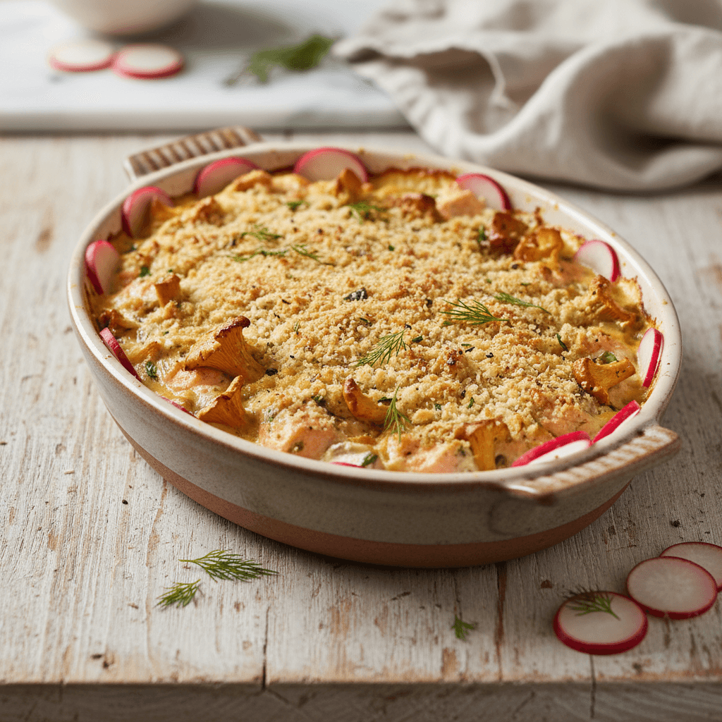 Lachs-Pfifferling-Gratin - Thermomix Rezept