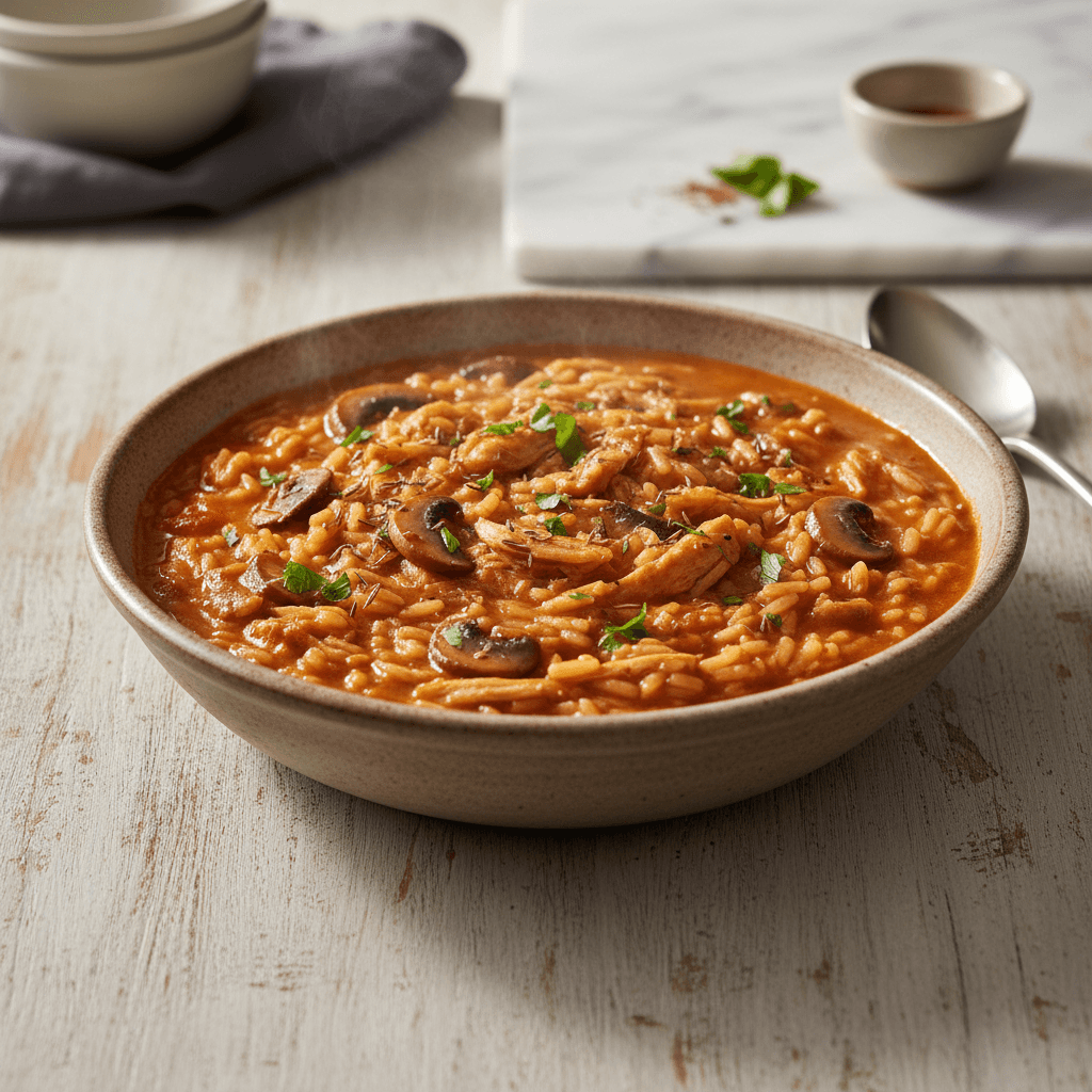 Arroz de Frango com Cogumelos - Thermomix Rezept