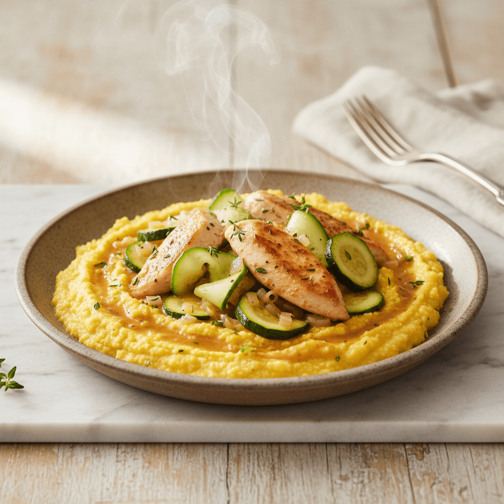 Poulet à la Niçoise mit Grießpolenta - Thermomix Rezept