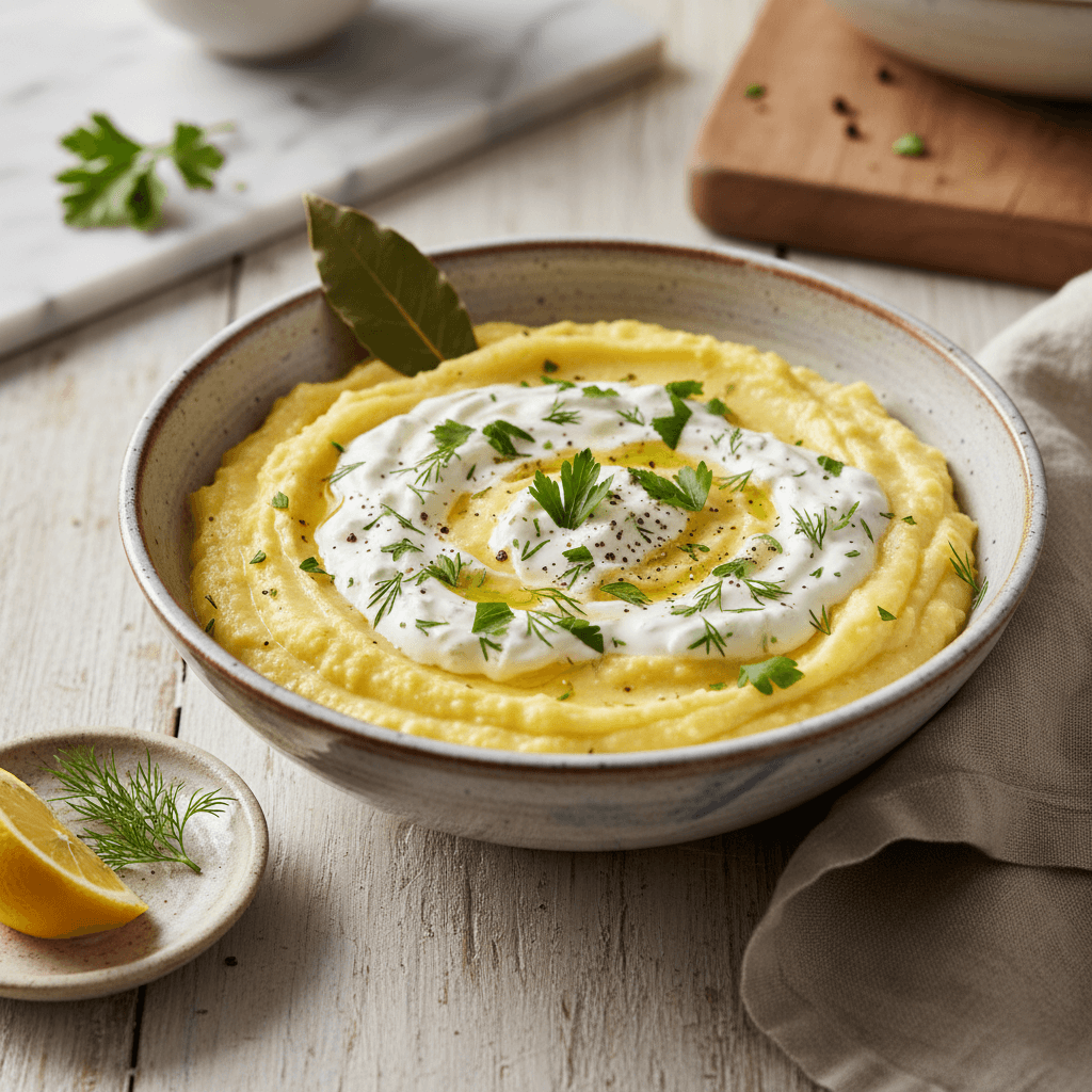 Griechische Polenta mit Gurken-Tzatziki - Thermomix Rezept
